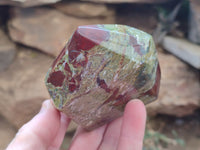 Polished Bastite Dragons Blood Point-Prism x 6 From Tshipise, South Africa