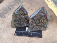 Polished Bastite Dragons Blood Point-Prism x 6 From Tshipise, South Africa