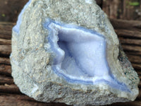 Natural Blue Lace Agate Geode Specimens x 3 From Nsanje, Malawi