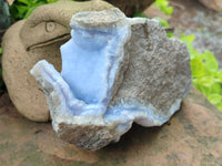 Natural Blue Lace Agate Geode Specimens x 3 From Nsanje, Malawi