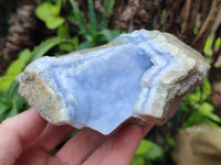 Natural Blue Lace Agate Geode Specimens x 3 From Nsanje, Malawi