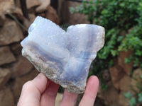 Natural Blue Lace Agate Geode Specimens x 3 From Nsanje, Malawi