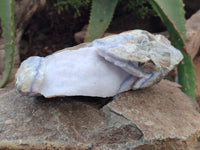 Natural Blue Lace Agate Geode Specimens x 3 From Nsanje, Malawi