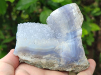 Natural Blue Lace Agate Geode Specimens x 3 From Nsanje, Malawi