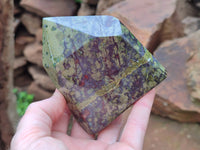 Polished Bastite Dragons Blood Point-Prism x 4 From Tshipise, South Africa