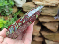 Polished Bastite Dragons Blood Point-Prism x 4 From Tshipise, South Africa