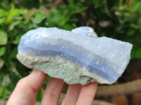 Natural Blue Lace Agate Geode Specimens x 2 From Nsanje, Malawi