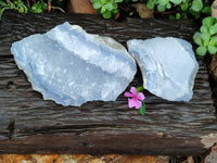 Natural Blue Lace Agate Geode Specimens x 2 From Nsanje, Malawi