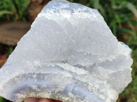 Natural Blue Lace Agate Geode Specimens x 2 From Nsanje, Malawi