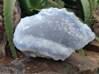 Natural Blue Lace Agate Geode Specimens x 2 From Nsanje, Malawi