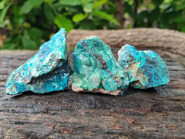 Natural Shattuckite with Chrysocolla and Malachite x 35 from Kaokoveld, Namibia