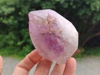 Polished Smokey Amethyst Window Quartz Point-Prism x 3 From Akansobe, Madagascar