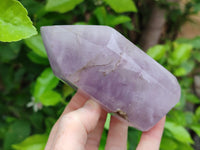 Polished Smokey Amethyst Window Quartz Point-Prism x 3 From Akansobe, Madagascar