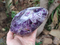 Polished Chevron Amethyst Standing Free Form x 1 from Zambia