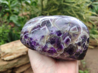 Polished Chevron Amethyst Standing Free Form x 1 from Zambia