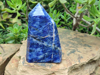 Polished Sodalite Point-Prisms x 3 From Kunene River, Namibia