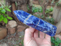 Polished Sodalite Point-Prisms x 3 From Kunene River, Namibia