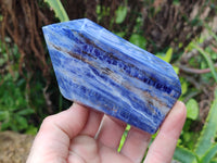 Polished Sodalite Point-Prisms x 3 From Kunene River, Namibia