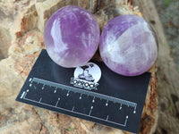 Polished Chevron Amethyst Galet-Palm Stones x 12 from Madagascar