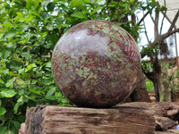 Polished XXL Bastite Dragons Blood Stone Sphere-Ball x 1 From Tshipise, South Africa