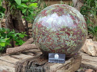 Polished XXL Bastite Dragons Blood Stone Sphere-Ball x 1 From Tshipise, South Africa