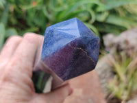 Polished Lazulite Point-Prism x 1 From Madagascar