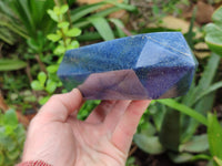 Polished Lazulite Point-Prism x 1 From Madagascar