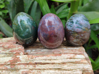 Polished Ocean Jasper Eggs x 10 From Marovato, Madagascar