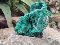 Natural Silky Malachite Specimens x 3 From Kasompe, Congo