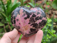 Polished Rhodonite Hearts x 4 From Ambindavato, Madagascar