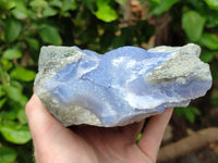 Natural Blue Lace Agate Geode Specimens x 2 From Nsanje, Malawi