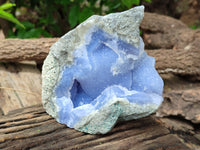 Natural Blue Lace Agate Geode Specimens x 2 From Nsanje, Malawi