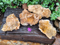 Natural Limonite Quartz Clusters x 4 From Solwezi, Zambia