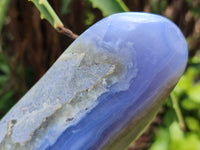 Polished Blue Lace Agate Standing Free Forms x 2 From Nsanje, Malawi