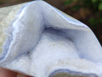 Polished Blue Lace Agate Standing Free Forms x 2 From Nsanje, Malawi