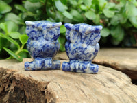 Polished Sodalite Owl Carvings - sold per item - From Namibia