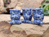 Polished Sodalite Owl Carvings - sold per item - From Namibia