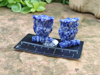 Polished Sodalite Owl Carvings - sold per item - From Namibia