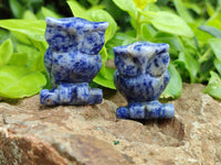 Polished Sodalite Owl Carvings - sold per item - From Namibia