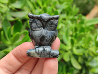 Polished Banded Tiger Iron Jasper Owl Carvings - sold per item - From Australia