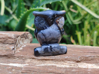 Polished Banded Tiger Iron Jasper Owl Carvings - sold per item - From Australia