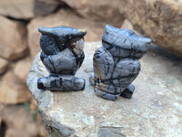 Polished Banded Tiger Iron Jasper Owl Carvings - sold per item - From Australia