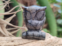 Polished Banded Tiger Iron Jasper Owl Carvings - sold per item - From Australia