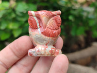 Polished Small Brecciated Jasper Owl Carving - sold per item - From South Africa