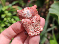 Polished Small Brecciated Jasper Owl Carving - sold per item - From South Africa