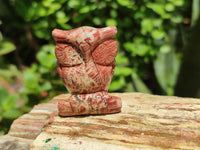 Polished Small Brecciated Jasper Owl Carving - sold per item - From South Africa