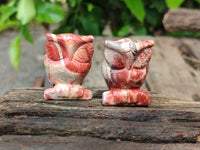 Polished Small Brecciated Jasper Owl Carving - sold per item - From South Africa