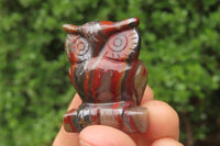 Polished Mini Banded Tiger Iron Jasper Owl Carvings - sold per item - From Australia