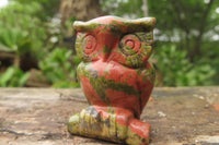 Polished Mini Unakite Owl Carvings - sold per item - From South Africa