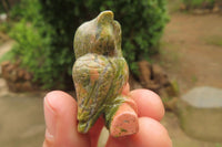 Polished Mini Unakite Owl Carvings - sold per item - From South Africa